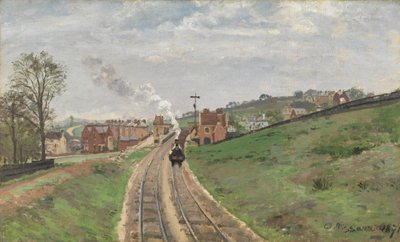 Lordship Lane Station, Dulwich, 1871 av Camille Jacob Pissarro