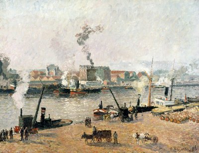 Dimmig morgon, Rouen, 1896 av Camille Jacob Pissarro