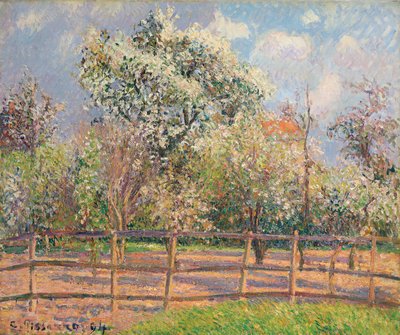 Päronträd i blom, Eragny; Poiriers en fleur, Eragny, 1894 av Camille Jacob Pissarro
