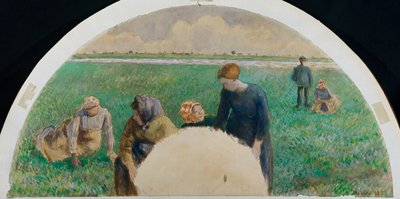 Bönder samlar gräs, 1885 av Camille Jacob Pissarro