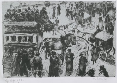 Place du Havre, i Paris, ca. 1897 (litografi på zink) av Camille Jacob Pissarro