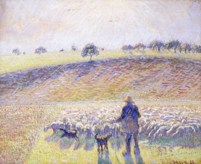 Herde med får, 1888 av Camille Jacob Pissarro