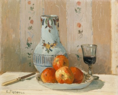 Stilleben med äpplen och kanna. 1872 av Camille Jacob Pissarro