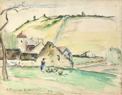 Gården i Chatillon-Sur-Seine, 1882 av Camille Jacob Pissarro