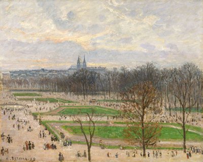 Tuileriernas trädgård en vintereftermiddag, 1899 av Camille Jacob Pissarro