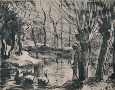 Gåsflickan, ca 1870-talet, 1946 av Camille Jacob Pissarro