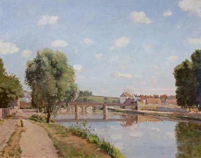 Järnvägsbron, Pontoise, 1873 av Camille Jacob Pissarro
