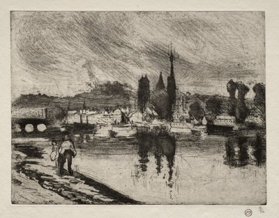 Utsikt över Rouen, 1884. av Camille Jacob Pissarro