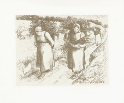 Kvinnor bär bögar Porteuses de fagott av Camille Jacob Pissarro