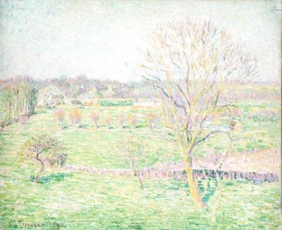 Ett fält med ett valnötsträd på våren av Camille Jacob Pissarro
