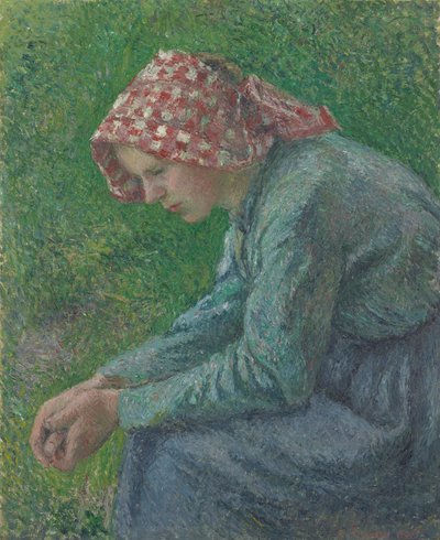 En sittande bondkvinna av Camille Pissarro