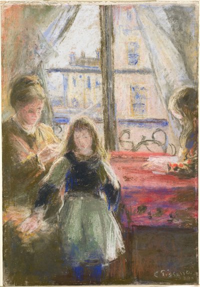 Vid fönstret, Rue des Trois Frères av Camille Pissarro