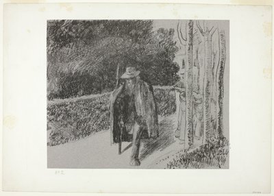 Tiggare med krycka av Camille Pissarro