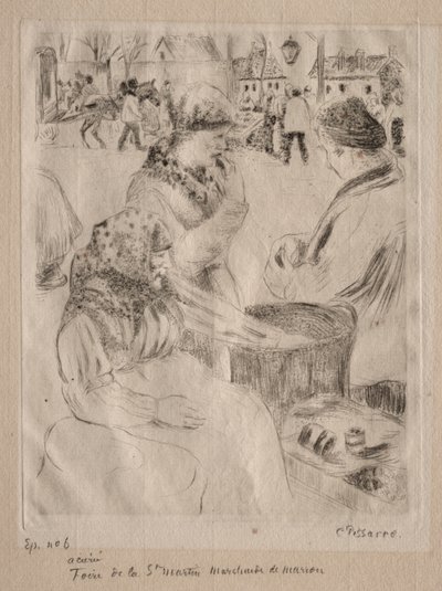 Kastanjförsäljare av Camille Pissarro