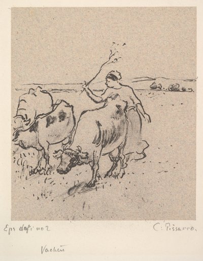 Koherde, ca. 1899. av Camille Jacob Pissarro