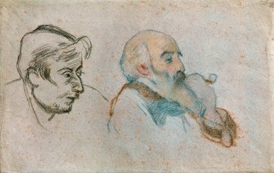 Dubbelporträtt av Gauguin och Pissarro ... av Camille Pissarro