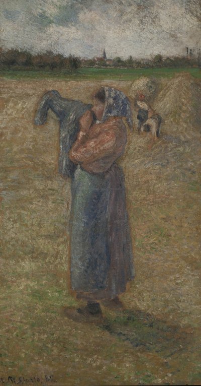Kvinna på fälten, 1882. av Camille Pissarro