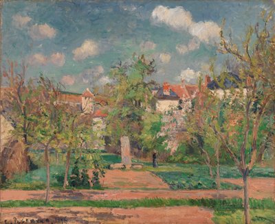 Trädgård i fullt solljus av Camille Pissarro