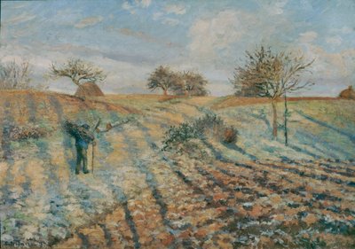 Gelee blanche (rimfrost) ... (olja på duk) av Camille Pissarro