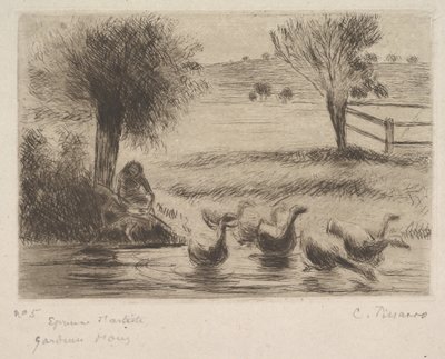 Gåsflicka, 1888. av Camille Jacob Pissarro