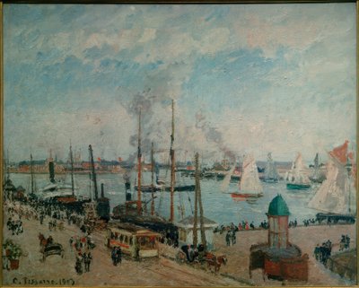 Le Havre hamn vid högvatten av Camille Jacob Pissarro