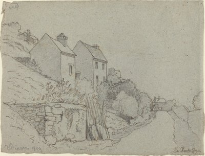 Hus vid en väg, 1859. av Camille Pissarro