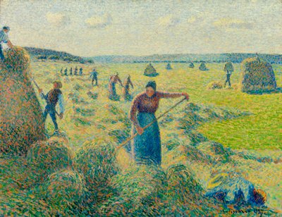 Haymaking, Eragny (Frankrike) (The haymaking, Eragny) - Målning av Camille Pissaro (1830-1903), olja på duk av Camille Pissarro