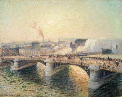 Le Pont Boieldieu, Rouen, Soleil Couchant [Pont Boieldieu vid solnedgången], 1896. av Camille Pissarro