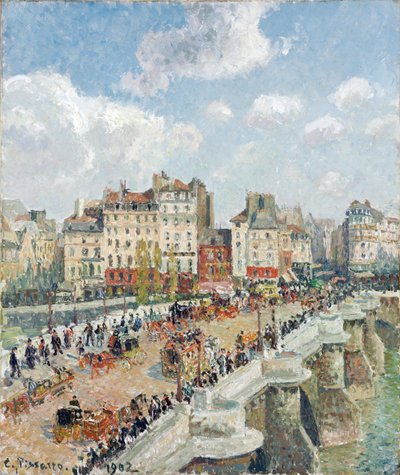 Le Pont Neuf (Pont-Neuf) - Målning av Camille Pissaro (1830-1903), olja på duk (55x46,5 cm) av Camille Pissarro