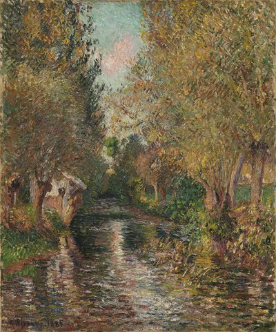 Tvättstugan vid Bazincourt av Camille Pissarro