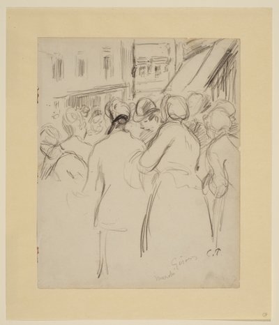 Marknad på Gisors av Camille Jacob Pissarro