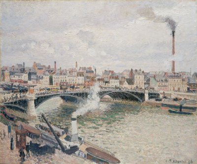 Morgon, en mulen dag, Rouen, 1896. av Camille Jacob Pissarro