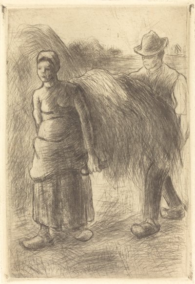 Bönder som bär hö av Camille Pissarro