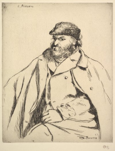 Porträtt av Paul Cézanne, 1874. av Camille Pissarro