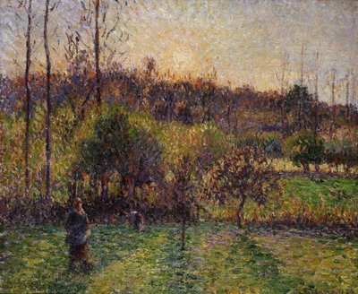 Uppgående sol i Eragny, 1894. av Camille Pissarro