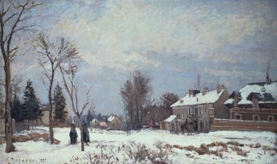 Vägen från Versailles till Saint-Germain, Louveciennes och Effects of Snow av Camille Pissarro