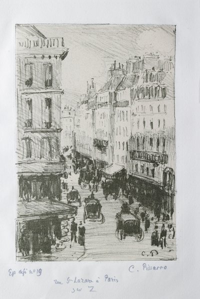 Rue Saint-Lazare, Paris, 1897 av Camille Pissarro