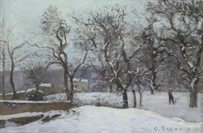 Snö på Louveciennes av Camille Pissarro