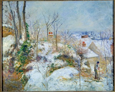 Snöeffekt, La Garenne i Pontoise av Camille Pissarro