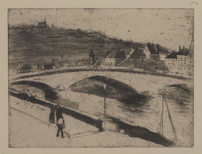 Stenbron i Rouen av Camille Jacob Pissarro