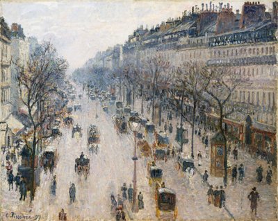 Boulevard Montmartre på en vintermorgon av Camille Jacob Pissarro