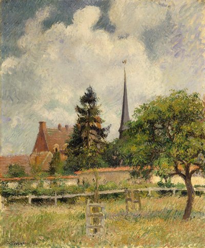 Kyrkan i Eragny av Camille Jacob Pissarro