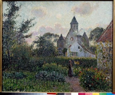 Kyrkan Knocke i Belgien Målning av Camille Pissarro (1830-1903) 1894 Sön. 0,54 x 0,65 m Paris, Musee d