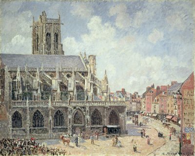 Kyrkan St Jacques i Dieppe, morgonsol av Camille Jacob Pissarro