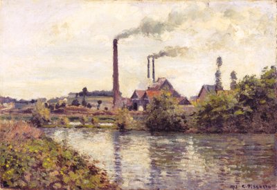 Fabriken i Pontoise av Camille Pissarro