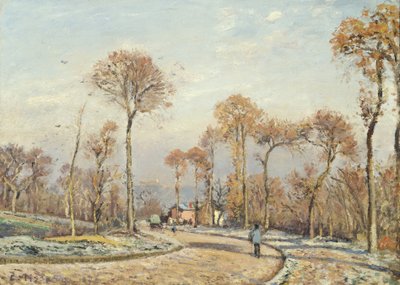 Vägen till Versailles, Louveciennes: Morgonfrost av Camille Jacob Pissarro