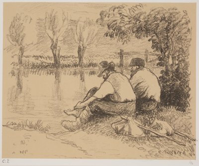 The Tramps, ca 1894 (litho) av Camille Jacob Pissarro