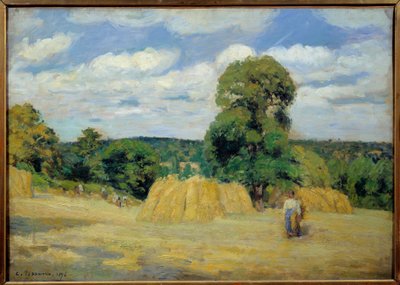 Skörden i Montfoucault i Mayenne Målning av Camille Pissarro (1830-1903) 1876 Sön. 0,65x0,92 m Paris, musee d