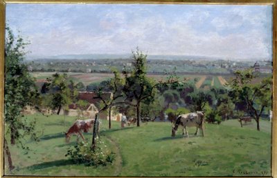 Vesinets sluttningar. Målning av Camille Pissarro (1830-1903) av Camille Jacob Pissarro
