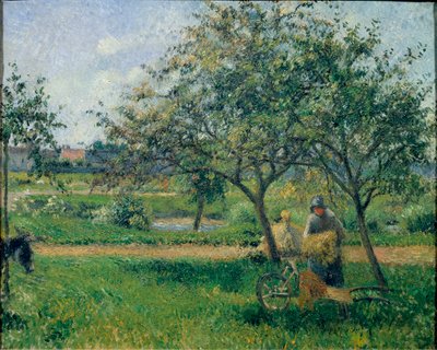 Skottkärran, fruktträdgård, ca 1881 (olja på duk) av Camille Jacob Pissarro